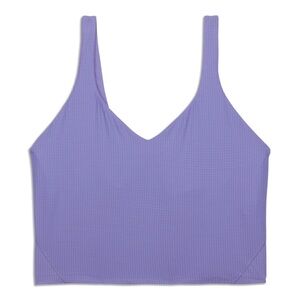 Lululemon Women’s Scoop Neck Yoga Tank Top Sz 6 Dark Lavender Grid Pattern